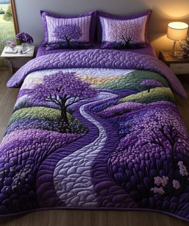 Amethyst Ridge 3-Piece Quilted Bedding Set