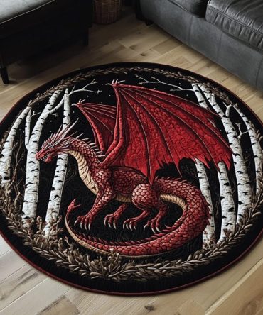 Ancient Flight Quilted Round Mat