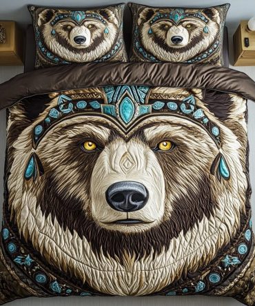 Ancient Paw Trails 3-Piece Quilted Bedding Set