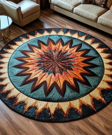 Ancient Symbols Quilted Round Mat