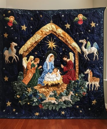 Angel Announce Art Quilt Hanging