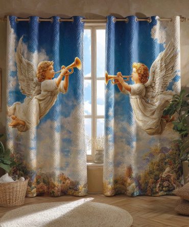 Angel Cloud Herald Quilted Curtains
