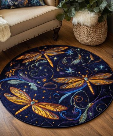 Aqua Dancer Quilted Round Mat