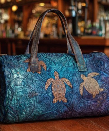 Aqua Spirit Quilted Duffle Bag — Quilted Travel Weekender & Gym Carry-On, Beach-Ready Resort Duﬀel
