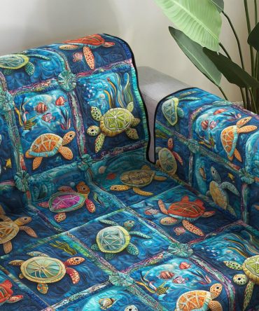 Aquatic Ambiance Quilted Sofa Cover
