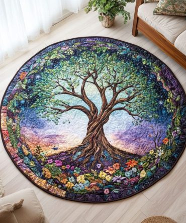 Arboreal Symphony Quilted Round Mat