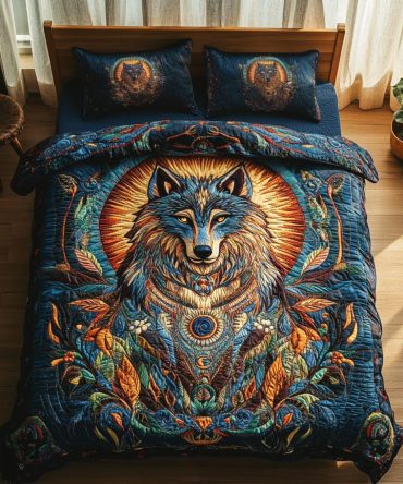 Arctic Howl 3-Piece Quilted Bedding Set