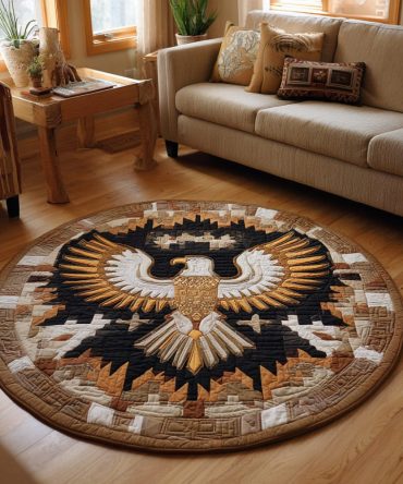 Arrowed Eagle Quilted Round Mat
