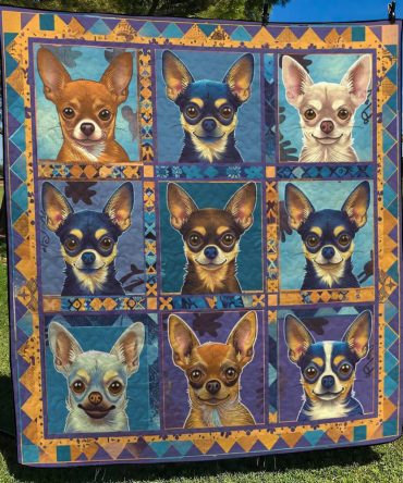 Artistic Chihuahua Quilted Blanket