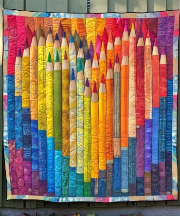 Artistic Spectrum Quilted Blanket