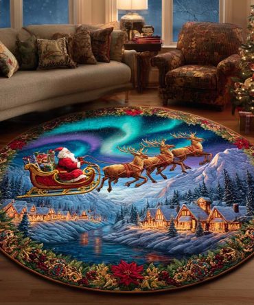 Aurora Sleigh Quilted Round Mat