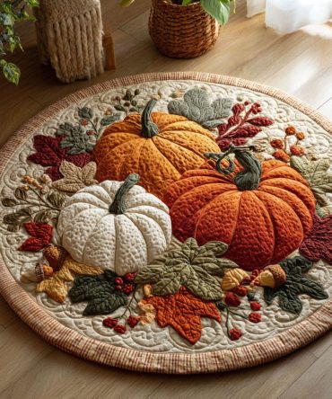 Autumn Abundance Quilted Round Mat