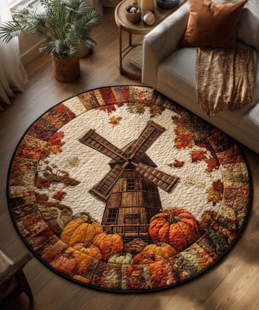 Autumn Breeze Fields Quilted Round Mat