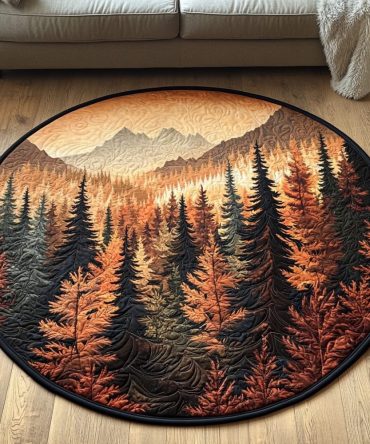 Autumn Forest Quilted Round Mat