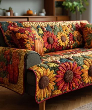 Autumn Harvest Quilted Sofa Cover