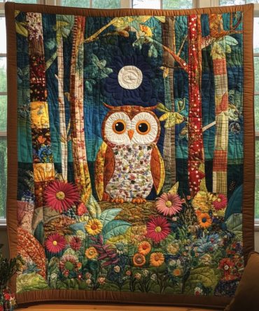 Autumn Hoots Quilted Blanket