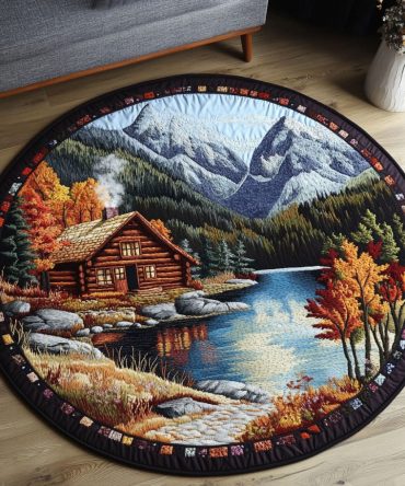 Autumn Lake Quilted Round Mat