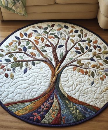 Autumn Symphony Quilted Round Mat
