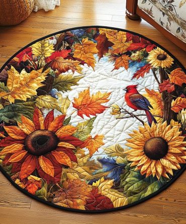 Autumn Whimsy Quilted Round Mat