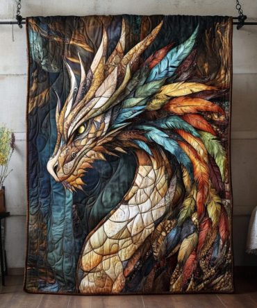 Azure Blaze Quilted Blanket