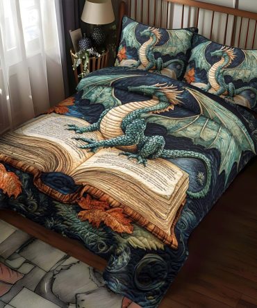 Azure Flame 3-Piece Quilted Bedding Set