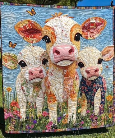 Baby Cows Quilted Blanket