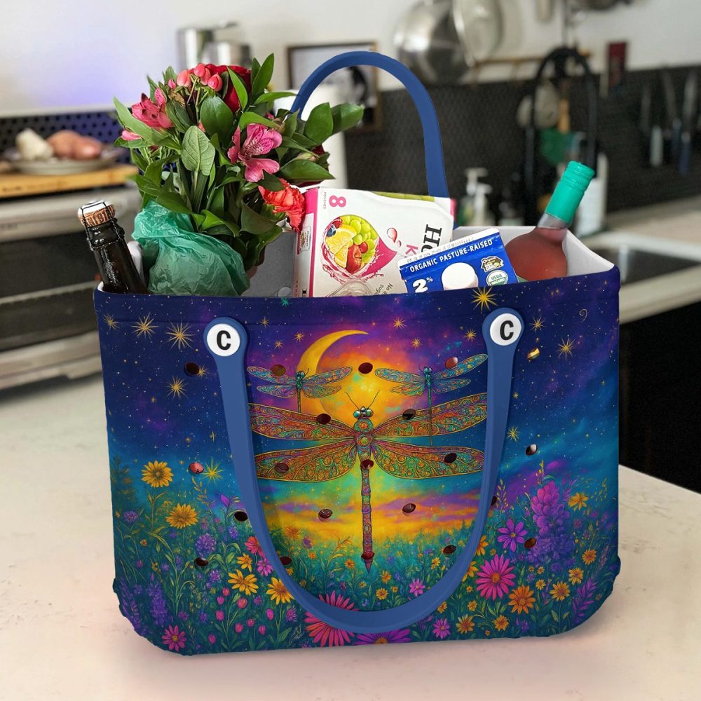 Vibrant Dragonfly Tote Bag – Cosmic Night Sky Design, Eco-Friendly, Spacious & Stylish - Image 4