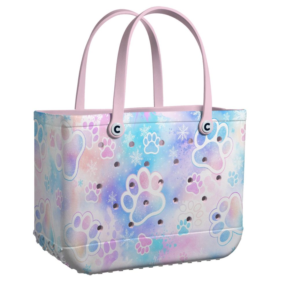 Colorful Paw Print Tote Bag – Durable, Stylish & Waterproof – Perfect For Beach, Travel & Everyday Use