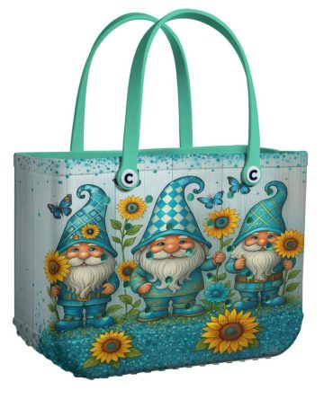 Whimsical Gnome Tote Bag - Colorful Handbag With Sunflowers & Butterflies - Perfect For Everyday Use!