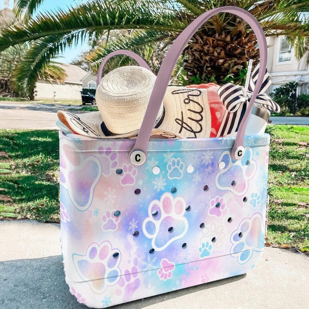 Colorful Paw Print Tote Bag – Durable, Stylish & Waterproof – Perfect For Beach, Travel & Everyday Use - Image 2