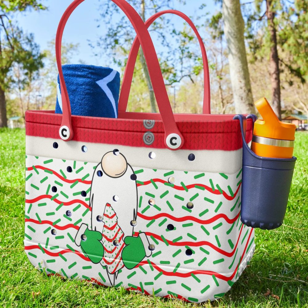 Festive Gnome Tote Bag - Cute Christmas Holiday Design, Durable & Spacious - Image 3