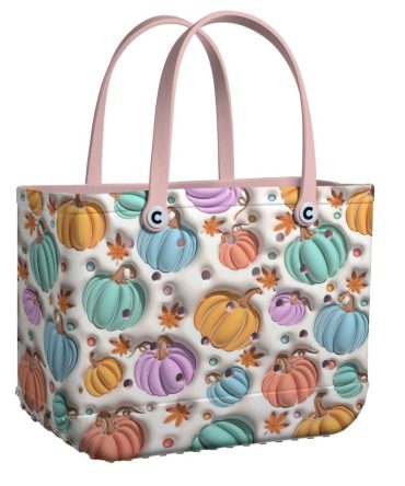 Colorful Pumpkin Tote Bag - Stylish Fall Design, Perfect For Autumn Outings