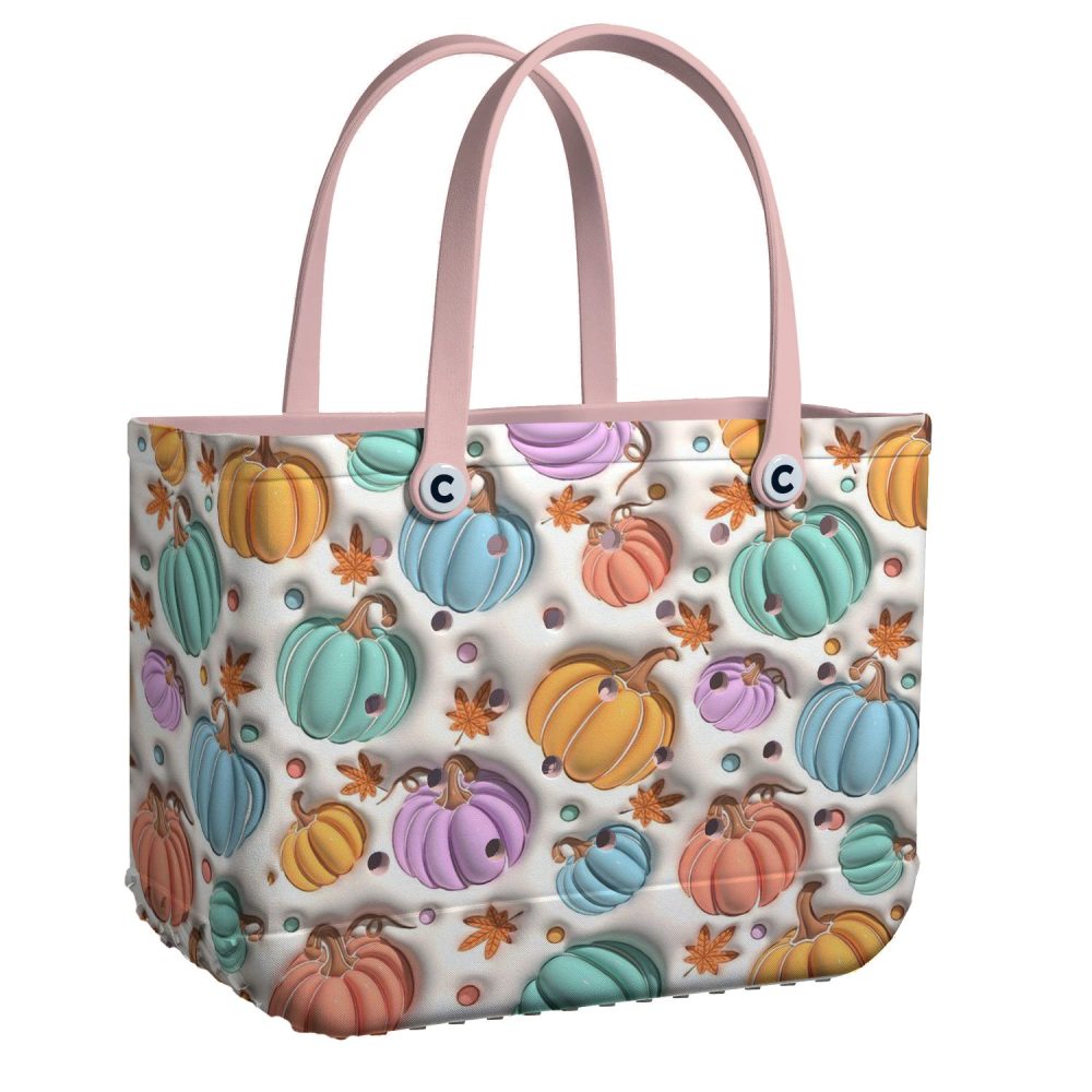 Colorful Pumpkin Tote Bag - Stylish Fall Design, Perfect For Autumn Outings