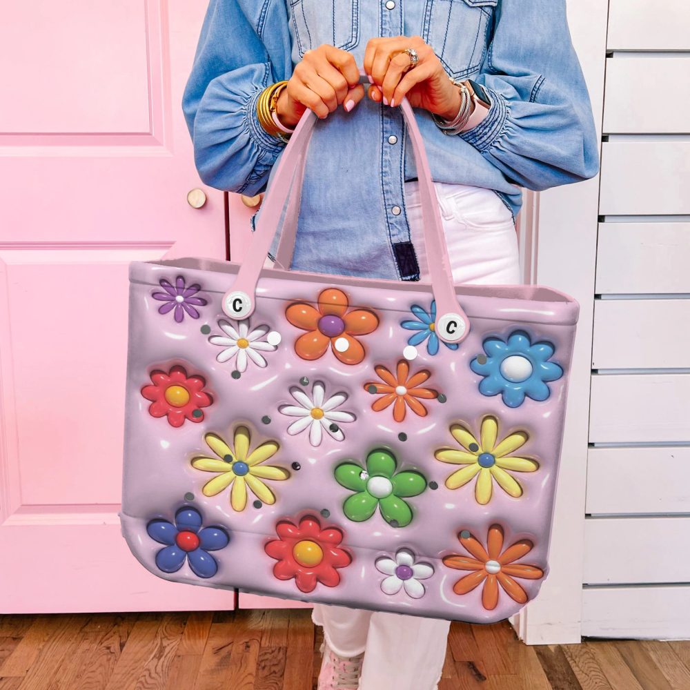 Chic Pink Flower Tote Bag - Stylish & Spacious For Everyday Use - Image 4