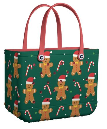 Festive Gingerbread & Candy Cane Tote Bag - Perfect For Holiday Shopping & Gifts