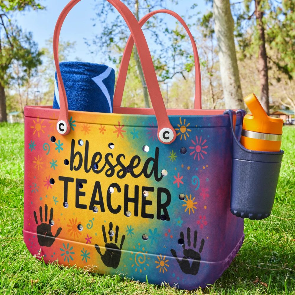 Vibrant 'Blessed Teacher' Tote Bag – Perfect Gift For Educators, Durable & Stylish - Image 5