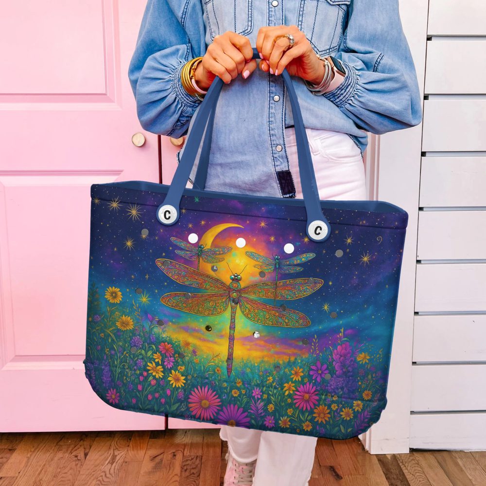 Vibrant Dragonfly Tote Bag – Cosmic Night Sky Design, Eco-Friendly, Spacious & Stylish - Image 5