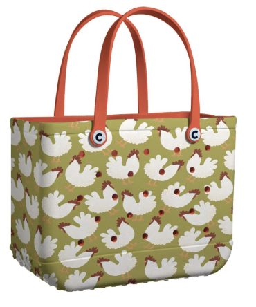 Chic Chicken-Print Tote Bag - Cute Farm Style, Durable & Spacious For Everyday Use