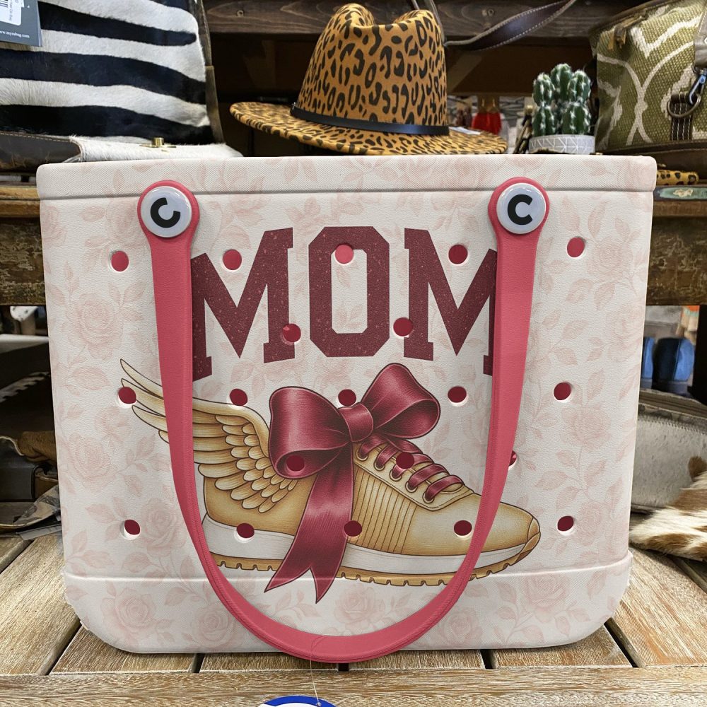 Stylish 'Mom' Tote Bag With Floral Design & Bow Accent - Perfect Mother'S Day Gift - Image 6