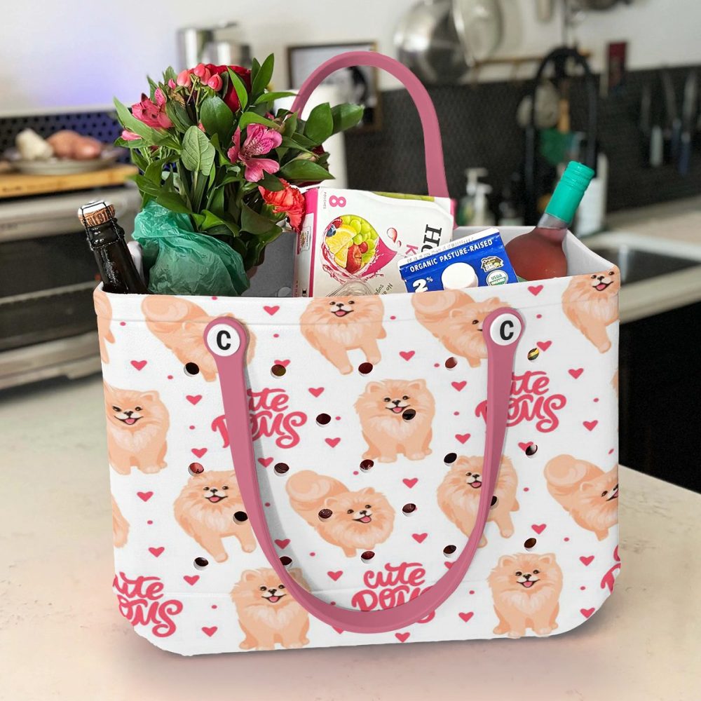 Adorable Pomeranian Print Tote Bag - Cute Poms Design, Perfect For Dog Lovers! - Image 2