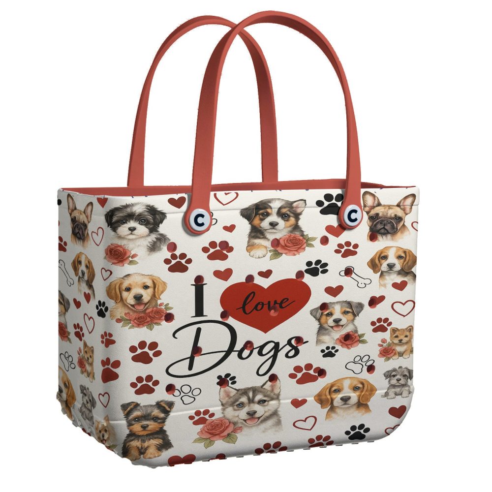 I Love Dogs Tote Bag - Cute Puppy Print, Perfect Gift For Dog Lovers, Stylish & Durable Handbag