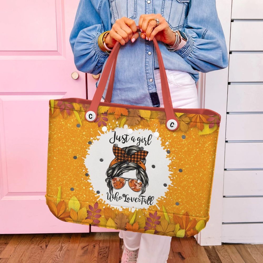 Trendy Fall Tote Bag - 'Just A Girl Who Loves Fall' Design, Perfect Autumn Accessory - Image 4