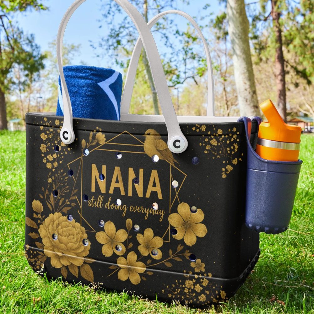 Stylish Nana Tote Bag – Elegant Floral Design, Perfect Gift For Grandmothers - Image 2