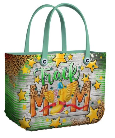 Stylish Track Mom Tote Bag – Perfect Gift For Proud Sports Moms, Durable & Chic Design!