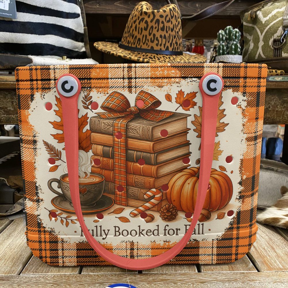 Cozy Autumn Tote Bag - Books, Pumpkin & Latte Design – Perfect Fall Accessory! - Image 5