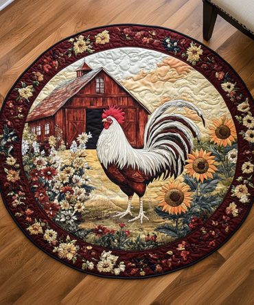Barnyard Majesty Quilted Round Mat