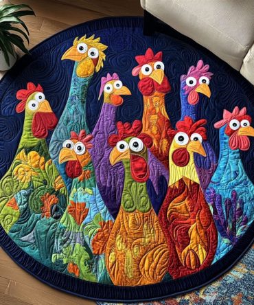 Barnyard Majesty Quilted Round Mat