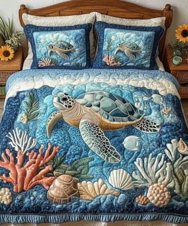 Beach Vibes 3-Piece Quilted Bedding Set