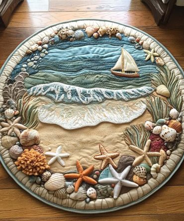 Beachshell Harmony Quilted Round Mat