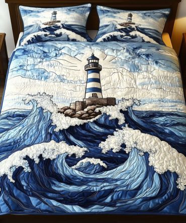 Beacon Waves 3-Piece Quilted Bedding Set